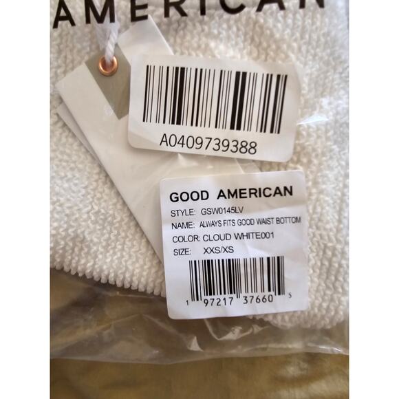 NWT Good American ALWAYS FITS GOOD WAIST BIKINI BOTTOM CLOUD WHITE  size-XXS/XS - Picture 5 of 5